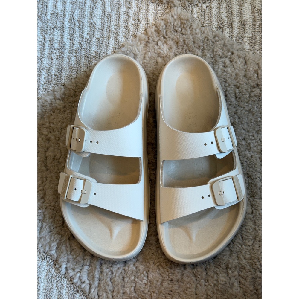 Birkenstock‎ Mogami Terra Sandals White Two Strap Slides Womens Size 8 8.5 NEW